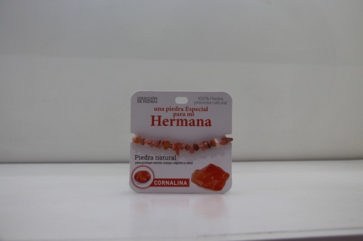 Pulseira "Uma Pedra Especial para a minha Irmã" – Cornalina Natural