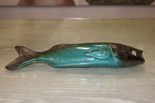 Sardinha em cerâmica - Verde Esmeralda e Bronze