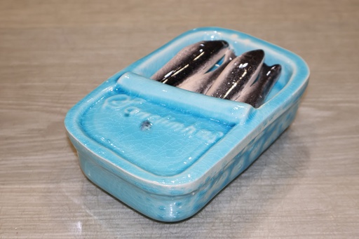 Lata de sardinhas em cerâmica - "Tradição Portuguesa" Azul Celeste