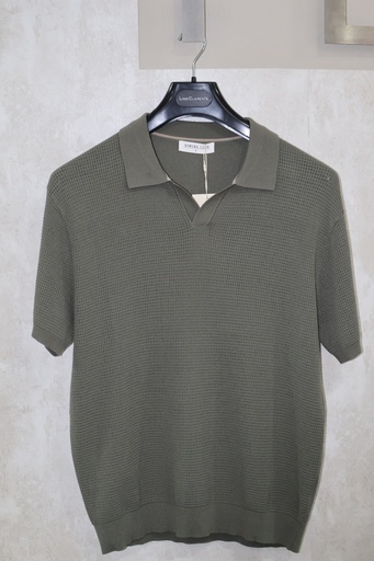 Polo Knit Rowing Club: Malha Estruturada em Verde Oliva
