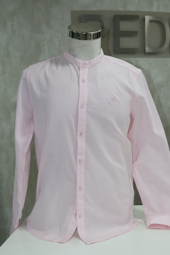 Camisa Linen Blend: Gola Padre & Rosa Pastel