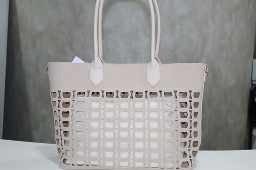 Mala Tote Geométrica Recortada com Bolsa Interior