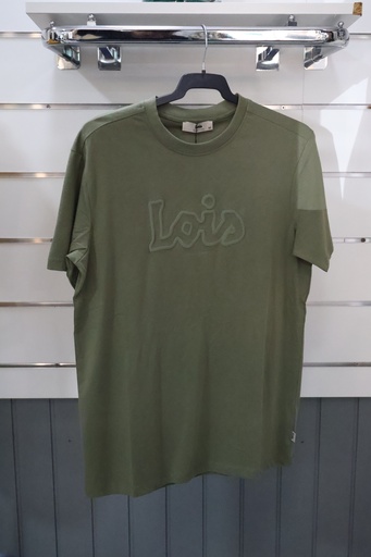 T-shirt Verde Azeitona com Logótipo em Relevo