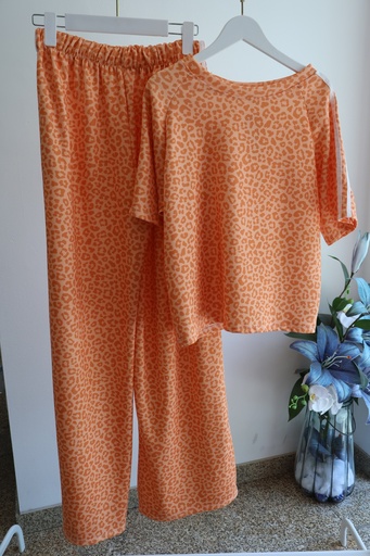 Conjunto Animal Print Laranja