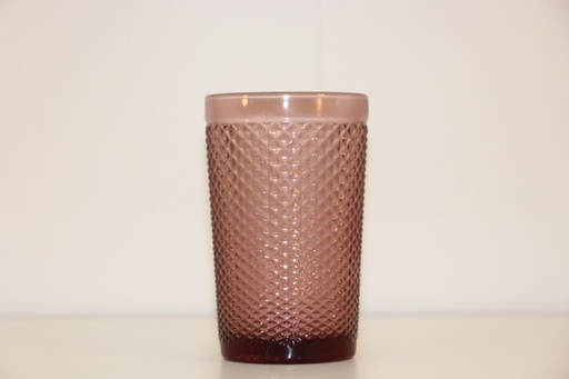Copo de vidro trabalhado rosé