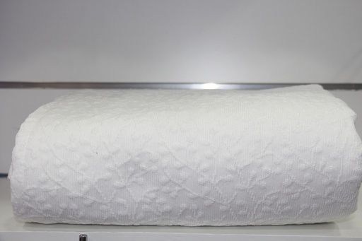 Edredão Jacquard com Padrão Floral Branco