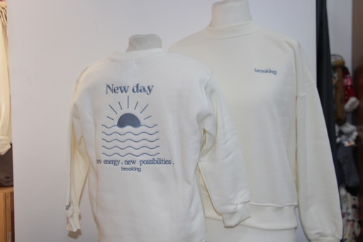 Camisola Crewneck Brooking "New Day" Creme Criança