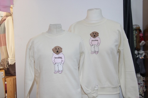 Camisola Crewneck Brooking "Skater Dog" Creme Criança